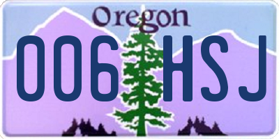OR license plate 006HSJ