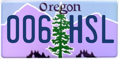 OR license plate 006HSL