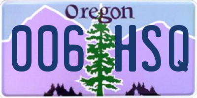 OR license plate 006HSQ