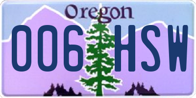 OR license plate 006HSW