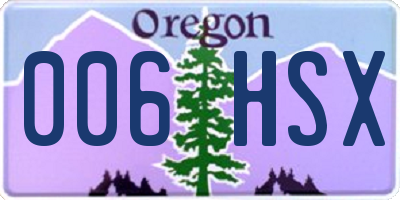 OR license plate 006HSX