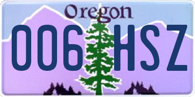 OR license plate 006HSZ