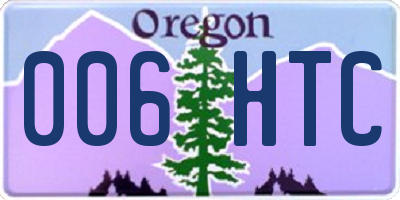 OR license plate 006HTC