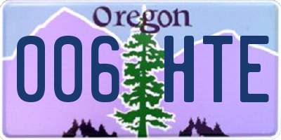 OR license plate 006HTE