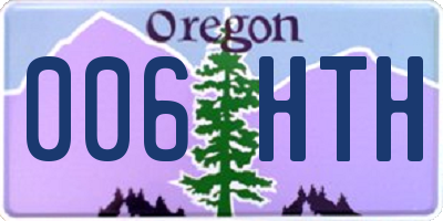 OR license plate 006HTH