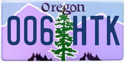 OR license plate 006HTK