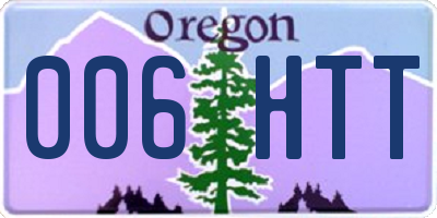 OR license plate 006HTT