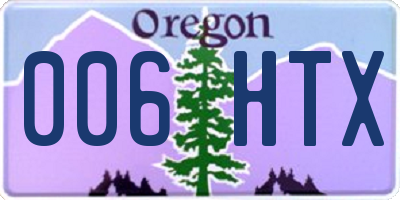 OR license plate 006HTX