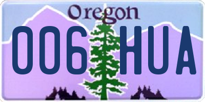 OR license plate 006HUA