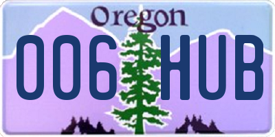 OR license plate 006HUB