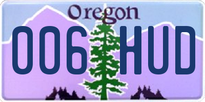 OR license plate 006HUD