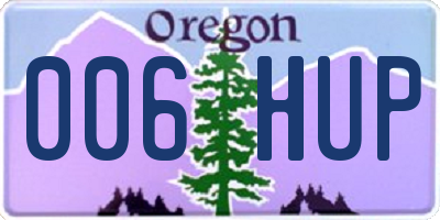 OR license plate 006HUP