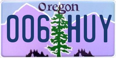 OR license plate 006HUY