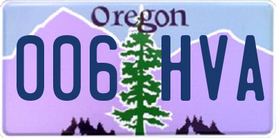 OR license plate 006HVA