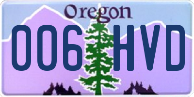 OR license plate 006HVD