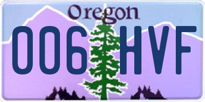 OR license plate 006HVF