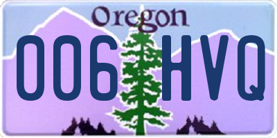 OR license plate 006HVQ
