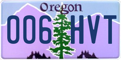 OR license plate 006HVT