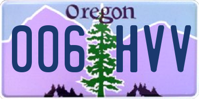 OR license plate 006HVV