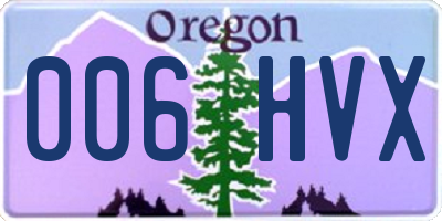 OR license plate 006HVX
