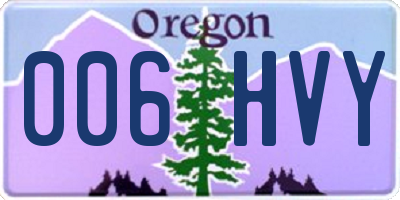 OR license plate 006HVY
