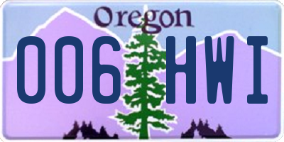OR license plate 006HWI