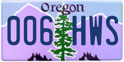 OR license plate 006HWS