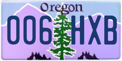 OR license plate 006HXB