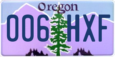 OR license plate 006HXF