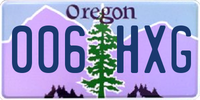 OR license plate 006HXG
