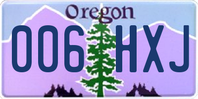 OR license plate 006HXJ