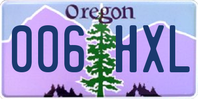 OR license plate 006HXL