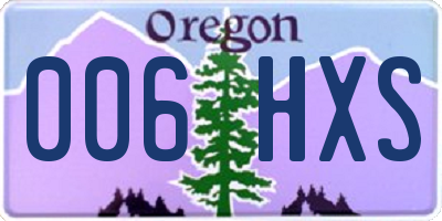 OR license plate 006HXS