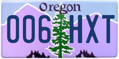 OR license plate 006HXT