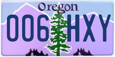 OR license plate 006HXY