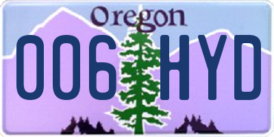 OR license plate 006HYD