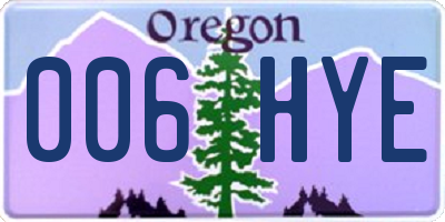 OR license plate 006HYE