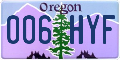 OR license plate 006HYF