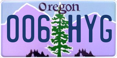 OR license plate 006HYG