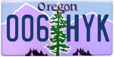 OR license plate 006HYK