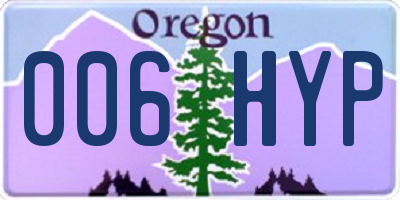 OR license plate 006HYP