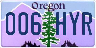 OR license plate 006HYR