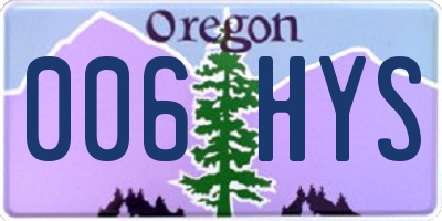 OR license plate 006HYS