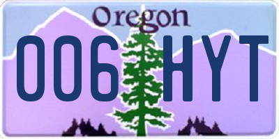 OR license plate 006HYT