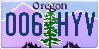 OR license plate 006HYV