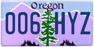 OR license plate 006HYZ