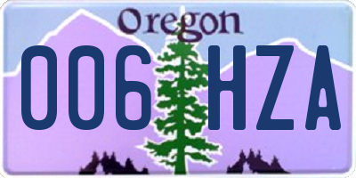 OR license plate 006HZA
