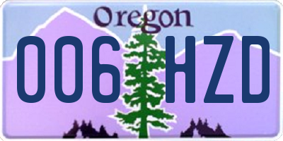 OR license plate 006HZD
