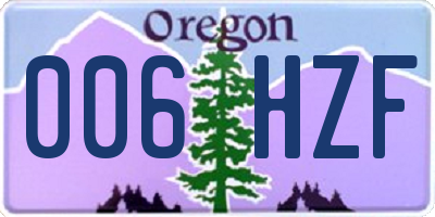 OR license plate 006HZF