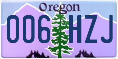 OR license plate 006HZJ